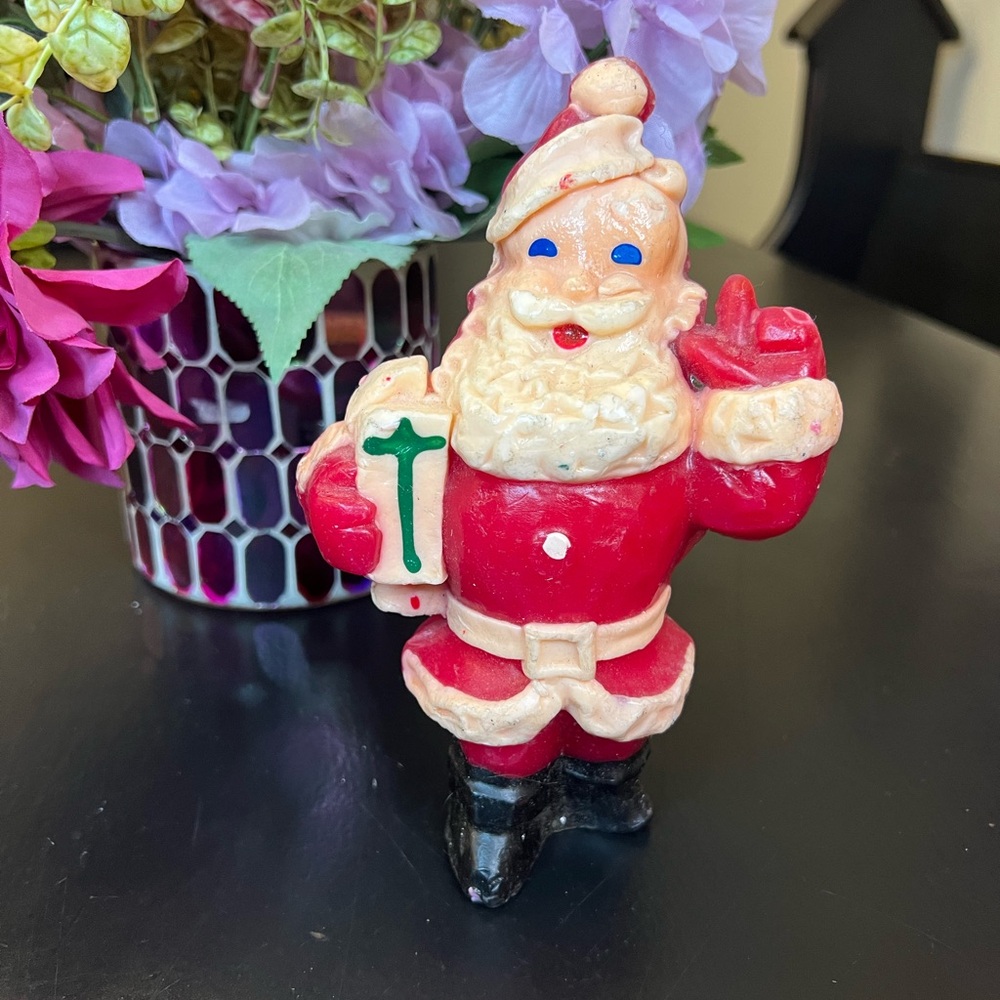 Vintage 50s Gurley Candle Santa Claus Figural Candle Christmas Decoration As‎ Is